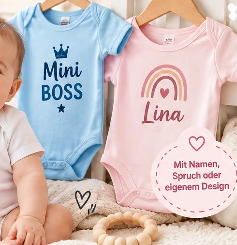 Baby und personalisierte Bodys als Geschenkidee